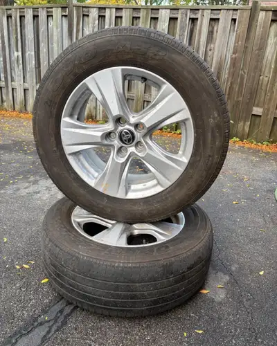 Only 2 alloy rims and tires! Vehicle: Toyota RAV4 Brand: Toyo Size: 225/65/R17 Price: $275 per alloy...