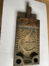 Wooden board/Paddle with deer carved 