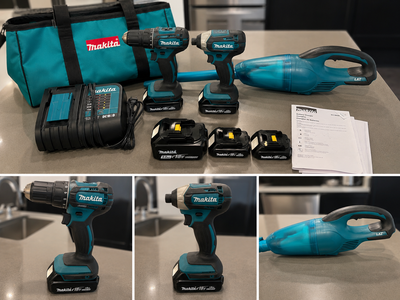 Ensemble Makita 18V LXT complet – 3, batteries, chargeur, sac, View more