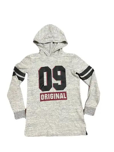 H&M kids 10-12Y lightweight knit hoodie sweater, grey cotton, View more