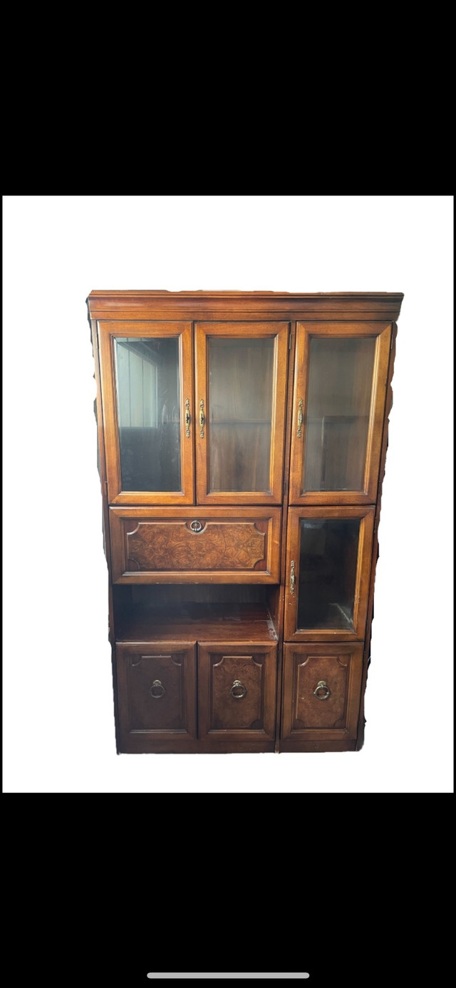Walnut corner display cabinet  in Hutches & Display Cabinets in Guelph