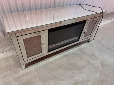 Mirrored Fireplace TV Stand, View more