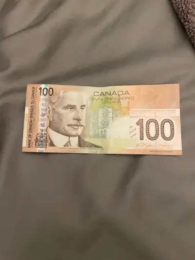 $100 Old Canadian Dollar Bill, View more