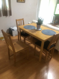 Wood kitchen table with chairs 