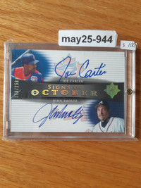 Joe Carter John Smoltz 2005 Ultimate Signature Sign October Auto