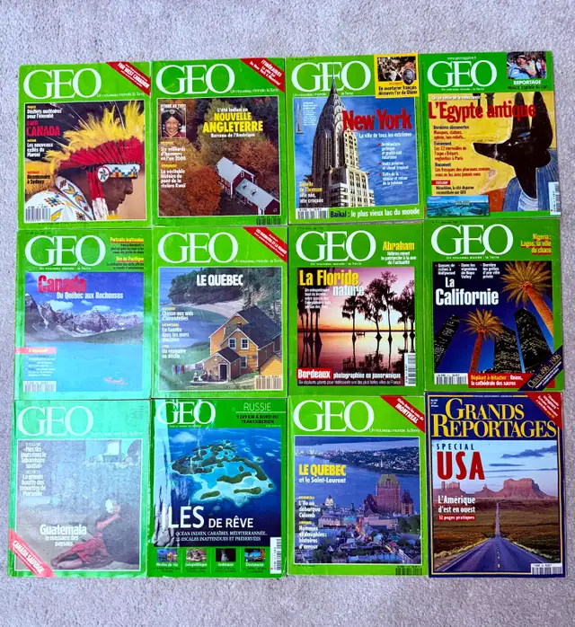 11 GEO Magazines and 1 Grand Reportages Magazine