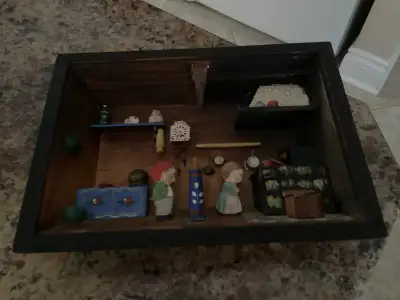 Vintage Hand Made 3D Wooden Diorama/Shadow Box, View more