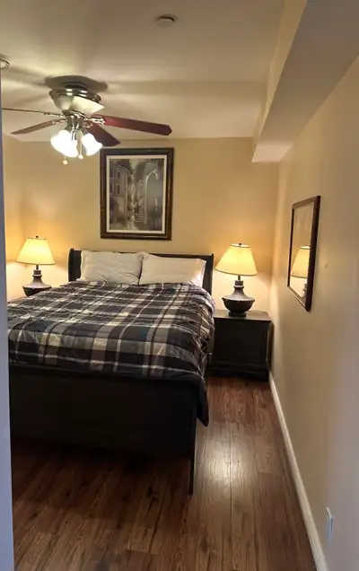 Room for rent with private living room. Shared kitchen and bathroom upstairs and big balcony with am...