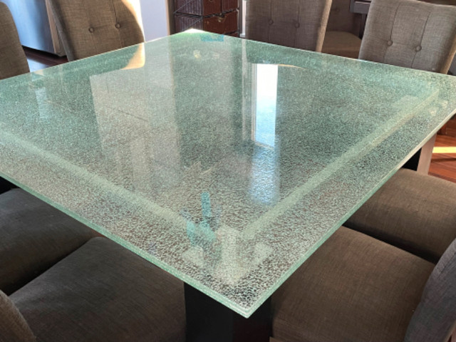 Cracked glass dining table in Dining Tables & Sets in Abbotsford - Image 2