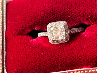 Birks Platinum Amourique .71 Cushion Cut Genuine Diamond Ring