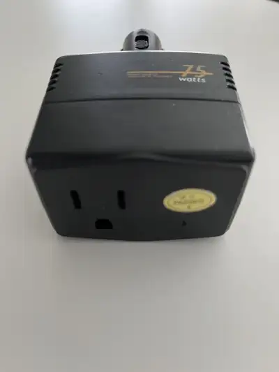 Plug into a car 12 volt socket to convert to a wall plug. Great for road trips.