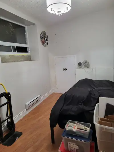 Small furnished bedroom available immediately in a 2 BR raised basement apartment in a very quiet, w...