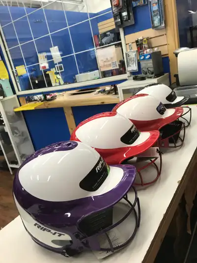 There are 4 Helmets, all brand new, one of the red ones has some marks on it. 1 X PURPLE - $65 1 X R...