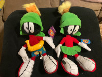 Lot of 2 Marvin the Martian Plush Figures with Tags. 2001 & 2003