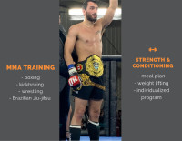 Professional MMA coach teaching privates lessons or groups