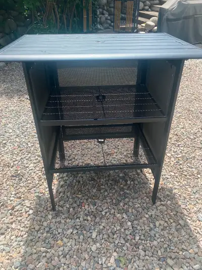 Patio bar with 2 shelves storage, View more