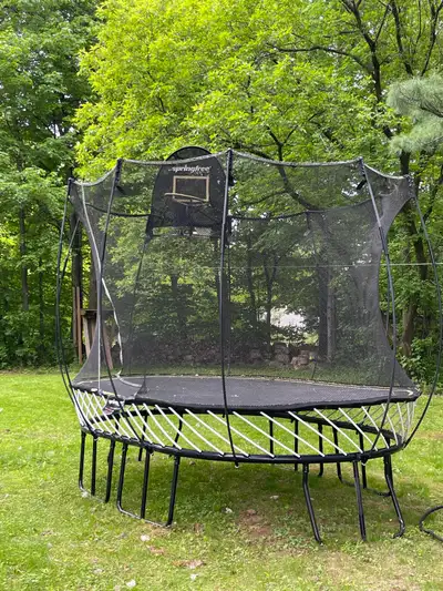Spring-free Trampoline with basket, View more