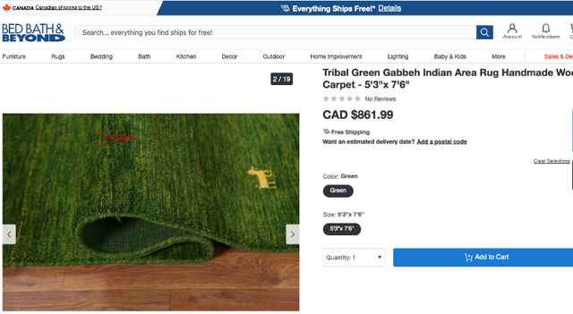 Green, wool Gabbeh rug with geometric figures, designs in Rugs, Carpets & Runners in Ottawa - Image 3