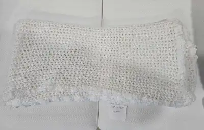 NEW Knitted baby blanket creamy white, View more