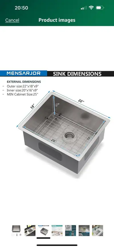 MENSARJOR Kitchen Sink – Undermount, View more