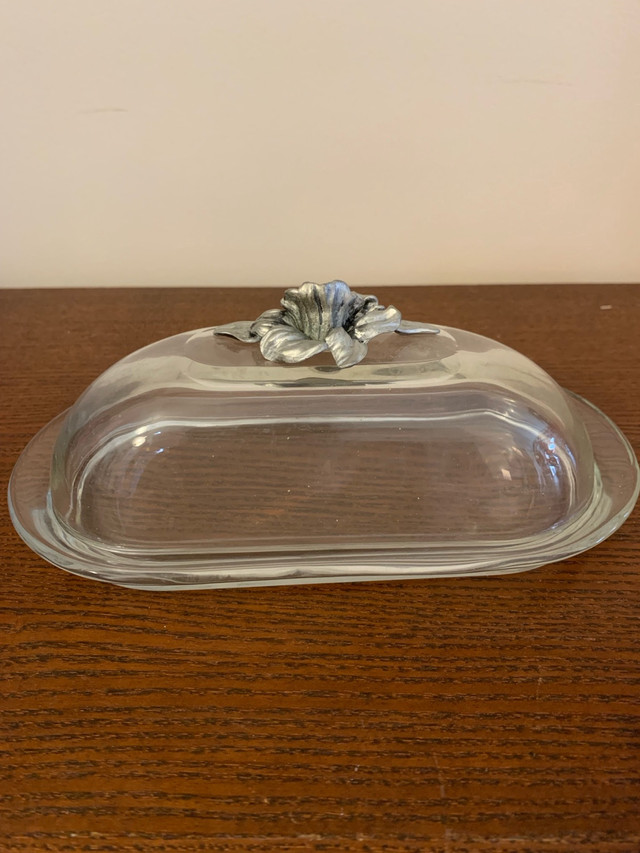 Butter dish/Seagull pewter handle in Kitchen & Dining Wares in Woodstock - Image 2