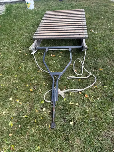 Hitch for behind snowmobile We had it built for the sled in pic but never used it. You can have the...