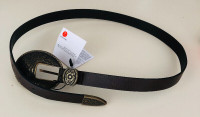 ZARA / Grupo Inditex Brown Breaded Leather Belt: New with Tags