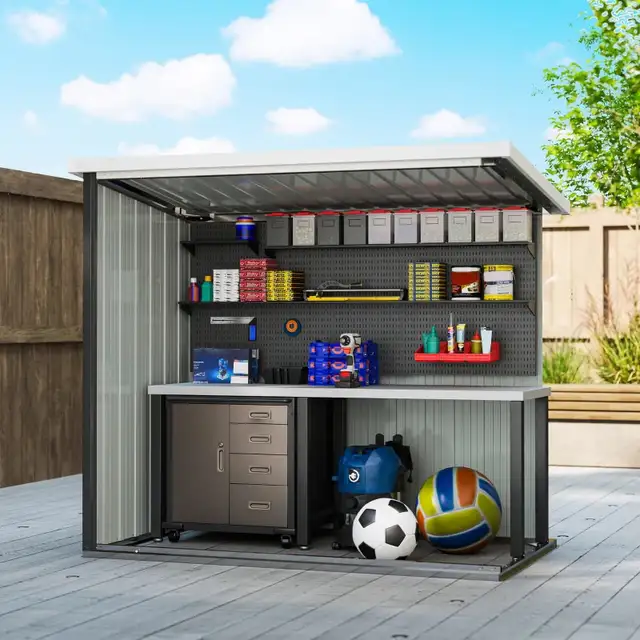 5x3 Metal Garden Storage Shed with Double Door, Durable Metal Sh in Outdoor Tools & Storage in Markham / York Region - Image 8