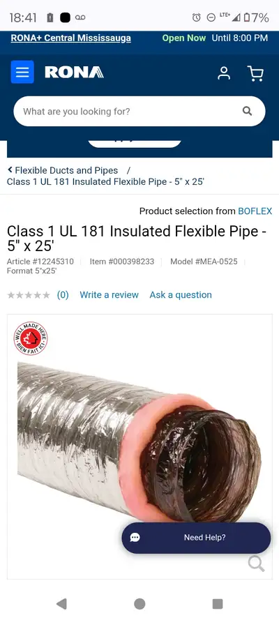 5 inch insulated flex , View more