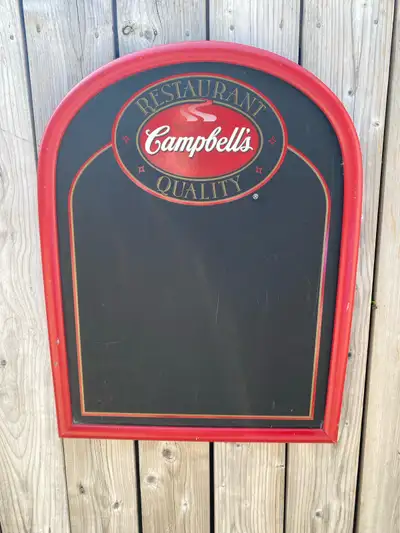 Offered is a very cool Campbell’s advertising chalkboard. Measures approx. 26”x19.5”. In very good c...