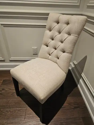 Restoration Hardware High Back Tufted Fabric Chair Brass Rivets, View more