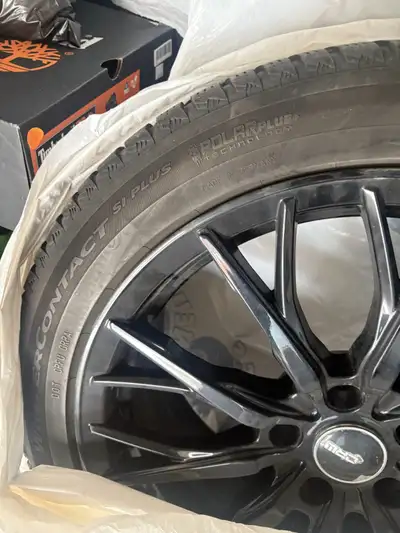 Rim: CRW GT1 Ally Wheel, Gloss Black Tire: Continental WinterContact SI Plus Tire 235/45/R18 Purchas...