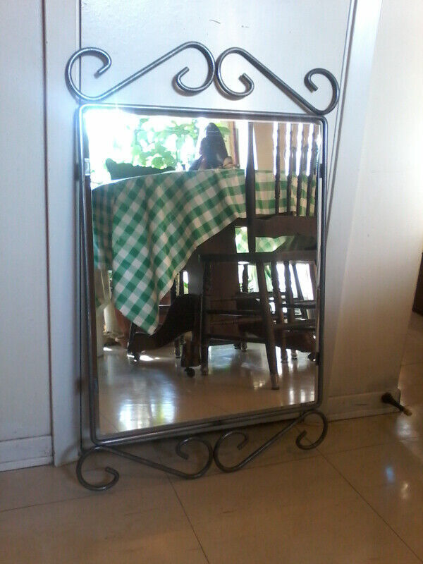 Mirror with wrought iron frame ,glass 20×16 inches a nice piece. in Home Décor & Accents in Cambridge