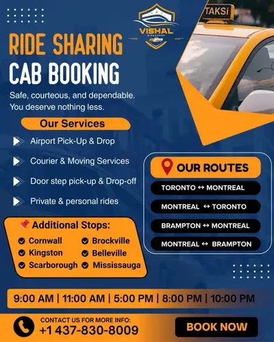 Montreal to Toronto Rideshare, View more