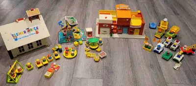 Fisher Price vintage village, school, patio, and playground set, View more