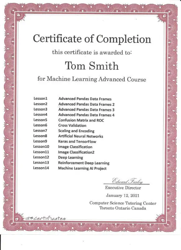 Earn a Certificate in Machine Learning using Python63280445000833123