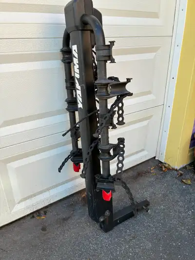 Yakima 5-bike hitch-mounted bike rack. Very solid – heavy duty Yakima construction. Adjustable bike...
