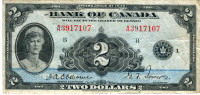 1935 Canadian $2 Bill