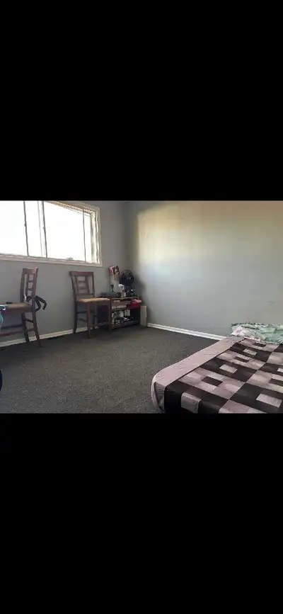 1 bedroom available in 2 bedroom apartment. It is a upperunit not basment. Large windows on bedroom...