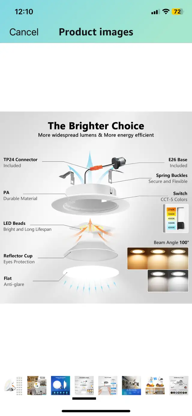 New 24pk LVWIT 4 Inch 5CCT LED Downlight, 7W 700 Lumens Dimmable in Indoor Lighting & Fans in Hamilton - Image 3