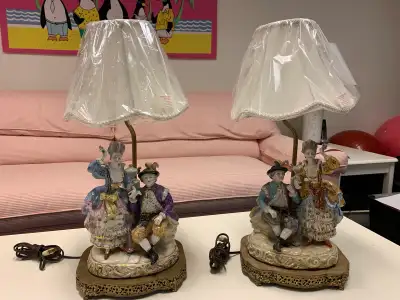 100 year old vintage lamps 19.75” height, View more