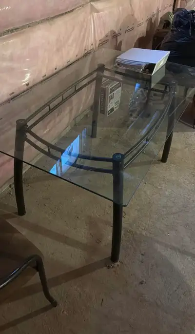 Glass Breakfast table with 4 chairs , View more