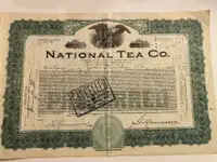 tea company share certificate
