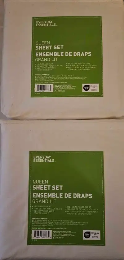 Brand New 100% Cotton Queen Sheet Sets (Set of 2), View more