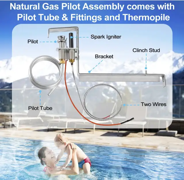 HAXPLT1931 Natural Gas Pilot Assy - Hayward H-Series Millivolt in Hot Tubs & Pools in Windsor Region - Image 4