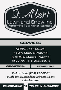 St. Albert Lawn and Snow Inc. Lawn Maintenance Services
