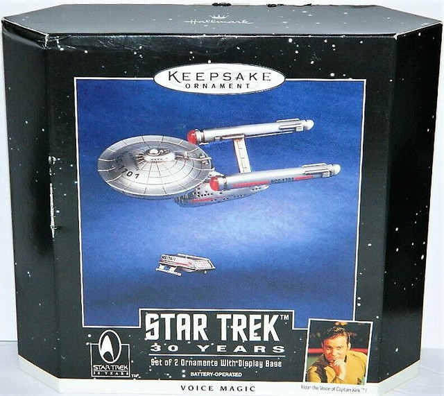 Star Trek 30 Years Set Of 2 Ornaments With Display Base in Other in Oshawa / Durham Region