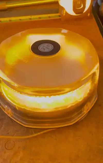 Amber LED strobe light for work truck, tractor etc, View more