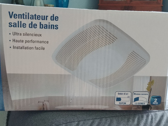 Ventilateur de salle de bain neuf. dans Articles pour la salle de bains  à Shawinigan