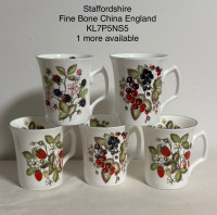 Fine Bone China Made in Staffordshire England tea / coffee mugs 